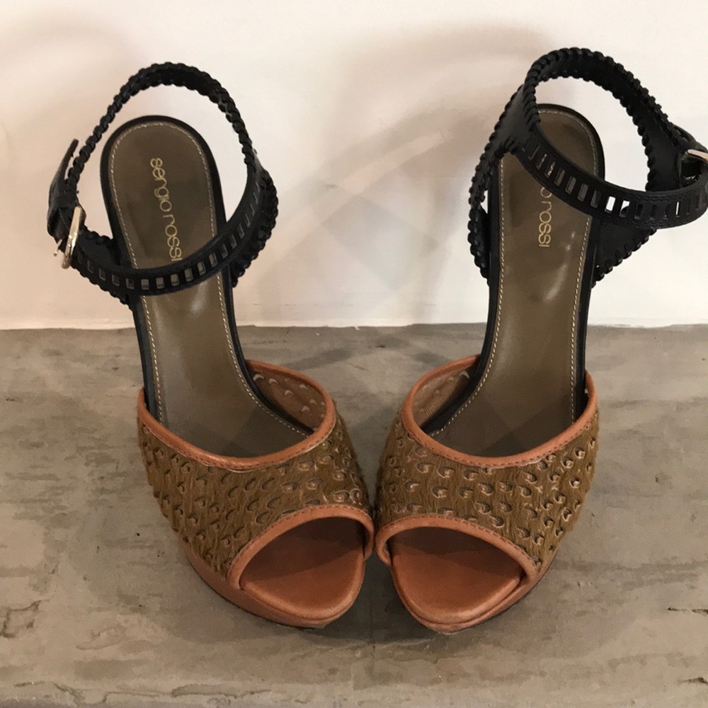 Sergio Rossi platform peep toe pumps
